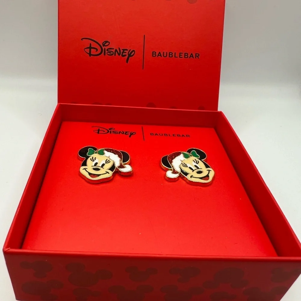 BaubleBar Disney Santa Minnie earrings NIB - Picture 3 of 4